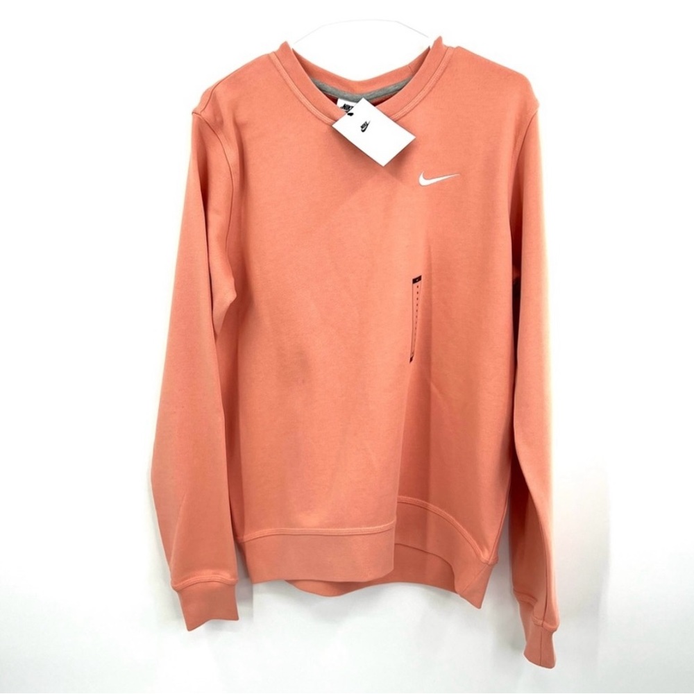 Nike Men's Standard Issue Crew Neck Long Sleeve Shirt oversized sweatshirt peach